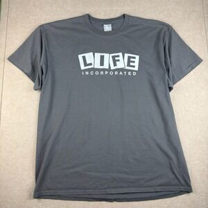 Port & Company T-Shirt Men‎ XL Black Life Incorporated Building Graphic